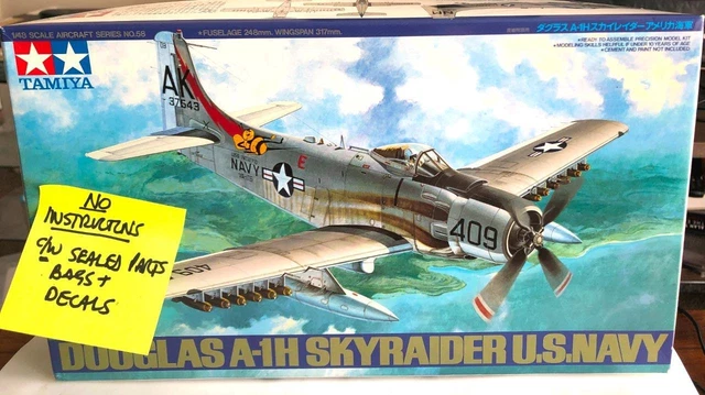 TAMIYA 1:48 SCALE U.S. NAVY DOUGLAS A-1H SKYRAIDER MODEL KIT ** NO ...