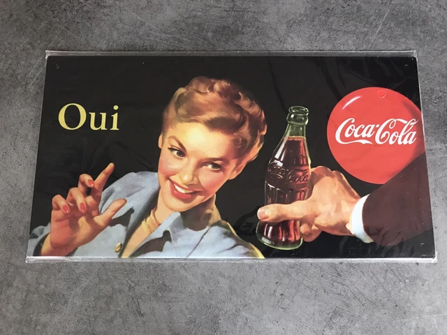 Plaque émaillée Métal Coca-Cola Rétro 15x20 Cm - Décoration Murale Vintage