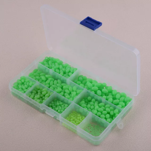 900x Box Green Plastic Oval Luminous Beads Fishing Lures Night Glow Floating lp