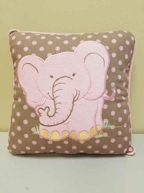 New Jessica Breedlove Designs Jessi's Jungle Decorative Pillow Pink Elephant