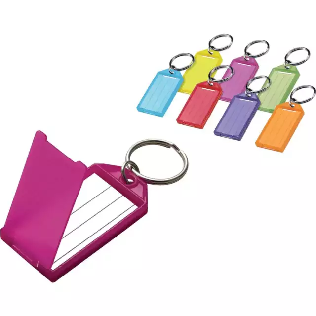 Lucky Line Assorted Transparent Colors 2-1/4 In. I.D. Key Tag with Ring,