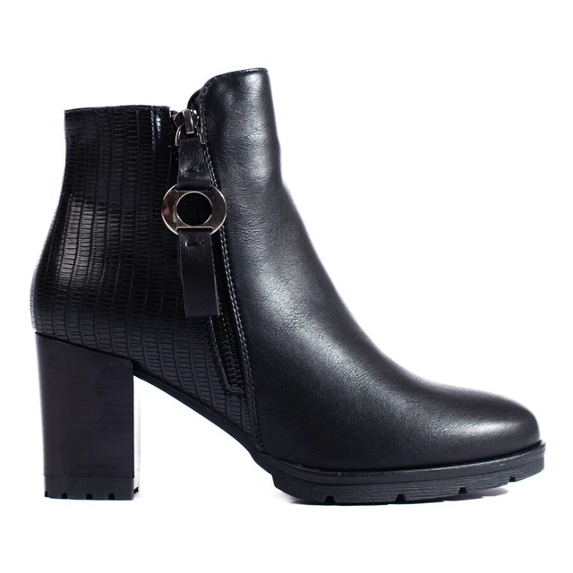 Bottines noires pour femmes en éco-cuir Shelovet le noir