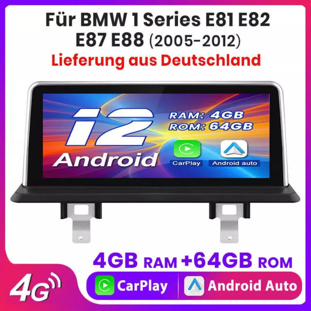 4G 4+64G Carplay Android per BMW Serie 1 E81 E82 E87 E88 2005-12 Autoradio WIFI