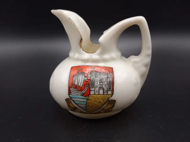 Crested China - TENBY Crest - Ornate Jug - Willow Art.