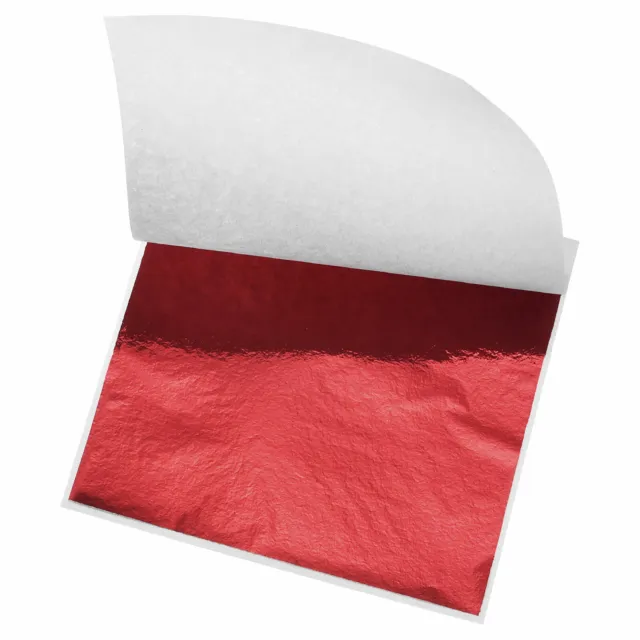 Foil Sheet, Red Leaf Papers, 3.3 x 3.1inch for Art Decoration,100pcs