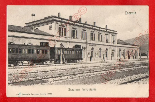 ISERNIA - STAZIONE FERROVIARIA CON TRENO - viaggiata 1907