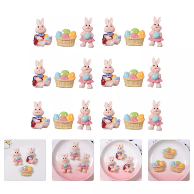 18 Pcs Resin Easter Ornaments Adornos Para Mesa De Doll House Accessories