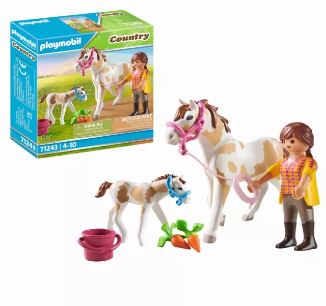 Playmobil 71243 Country Horse with Foal, Animals for the Riding Stable and farm,