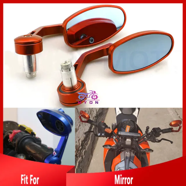 Oval Handlebar Bar End Rear View Side Mirrors Fit For RC8 RC8R 125 200 250 390