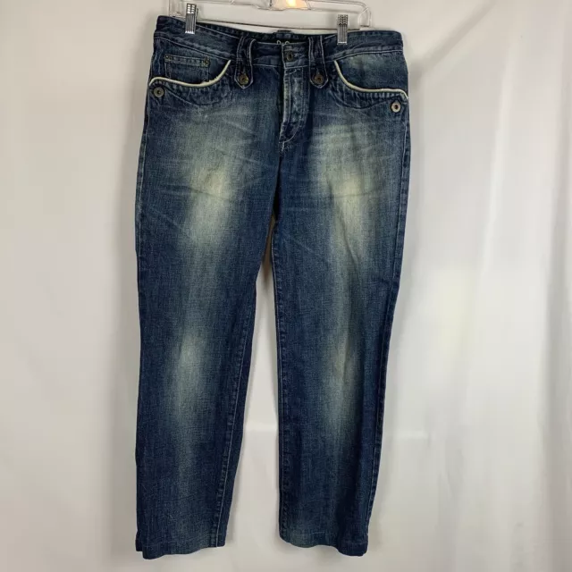 D&G Dolce& Gabbana 34 Power Mens Jeans Low Rise Straight Distressed Tight Fit