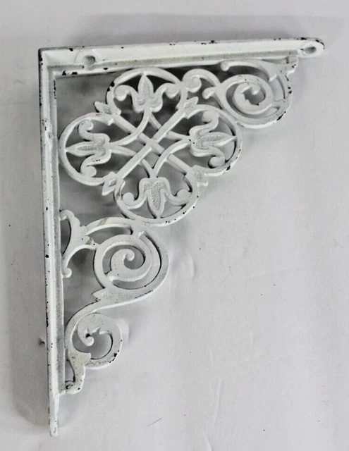 Single Vintage/Antique (?) White Cast Iron Shelf Bracket