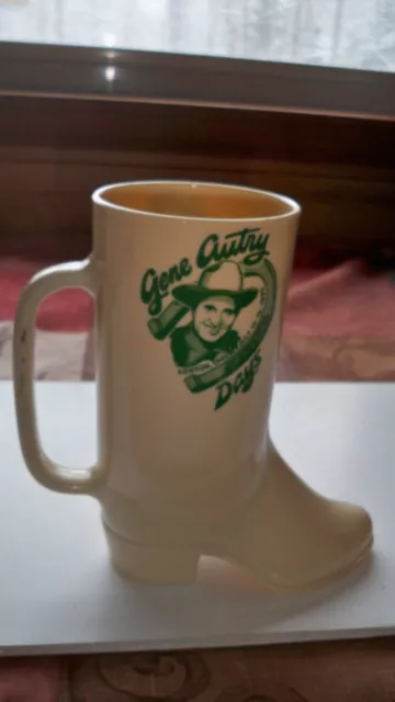 Plastic Gene Autry Days Boot Cup Mug Kenton Ohio 1995 Country Music