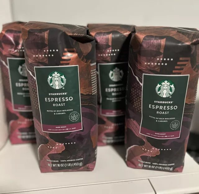 Starbucks espresso dark roast whole bean coffee 4 bags