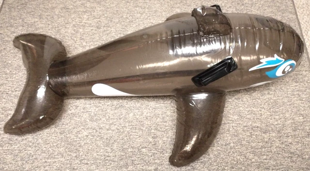 SUNCO INFLATABLE TRANSPARENT Black Ride On Whale Pool Rider Tested ...