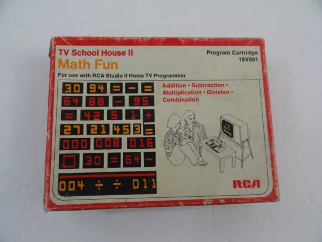 RCA MATH FUN game Cartridge 18V501 Studio II Home TV School House II 1977