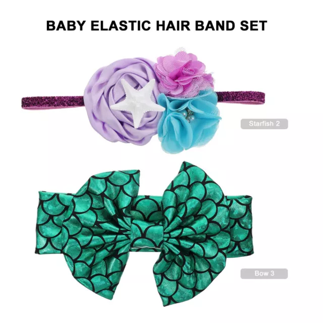 2 pz sciarpa per capelli nastro elastico per bambini decorazione bambini 2