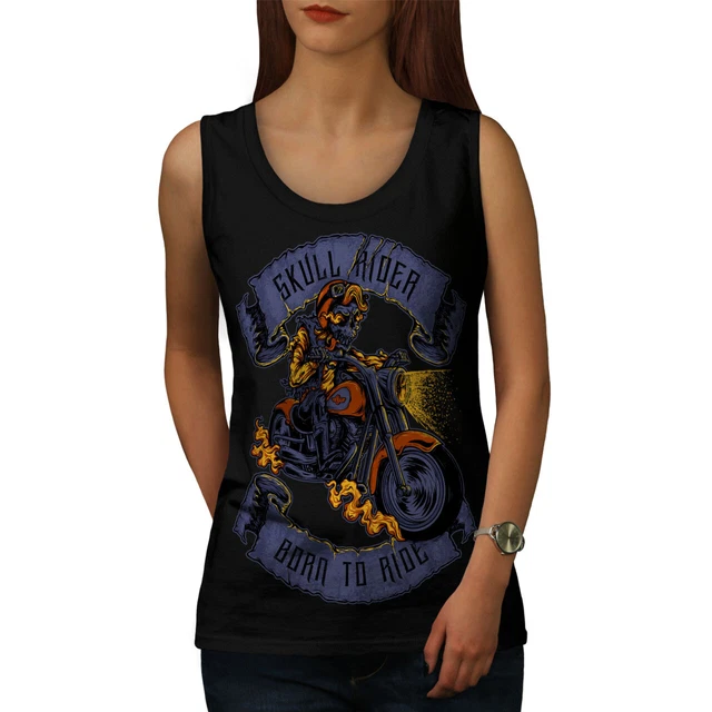 Maglietta sportiva Wellcoda Ride Skull Moto donna, moto atletica