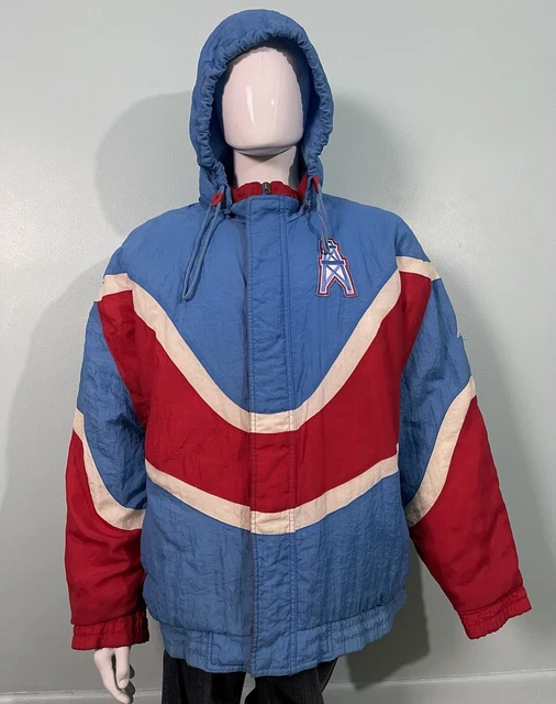 VINTAGE HOUSTON OILERS 1990s Apex One 1 PRO LINE Wave Jacket Coat Parka
