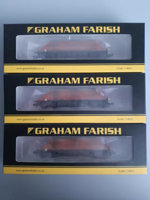 Graham Farish 377-100B Jga Bogie Hopper Wagon 'Rmc' Collection Of 3 Wagons