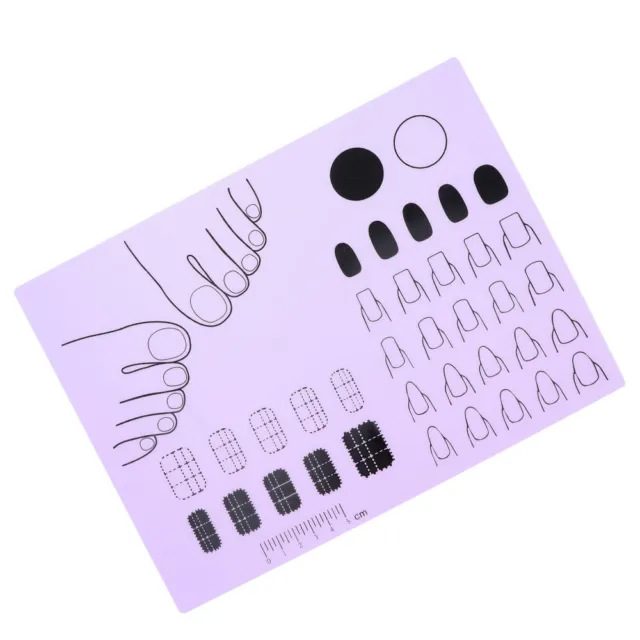 Almohadilla de manicura de gel de sílice violeta de silicona arte en uñas estera de entrenamiento
