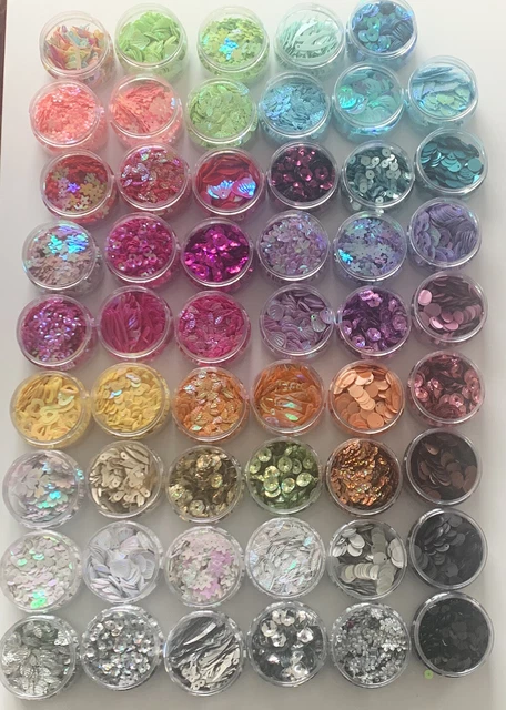 Lote de 53 Paquete de Trabajo Multicolores y Lentejuelas de Diseño aprox 10g cada uno en bolsas