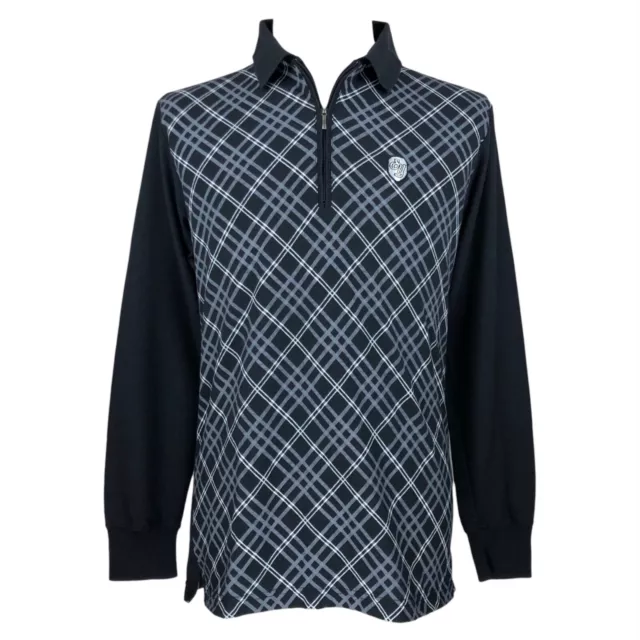 Yohji Yamamoto Sacsny Ysaccs Golf Plaid Long Sleeve Henley Polo Tee Shirt L Ft M