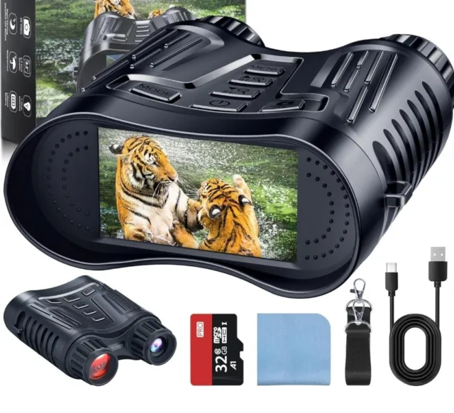 36MP 4K 8X Night Vision Binoculars IR Night Vision w/ 3.2" HD Screen Fernglas