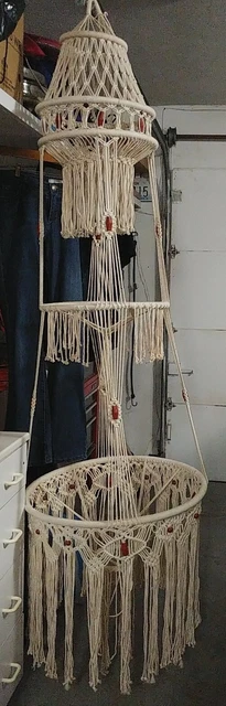 Vintage Macrame Plant Hanger Holder