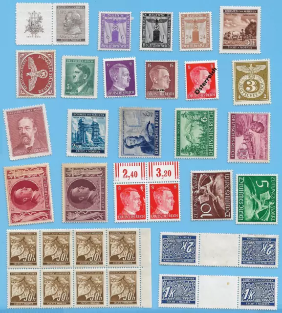 Germany WW2 German B&M Ukraine Army Hitler Soldiers Stamp Lot WW2 ERA  #40