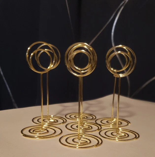 30 Portatarjetas Placa Decoraciones de Boda Lugar Tarjeta Foto Soportes Círculo Espiral