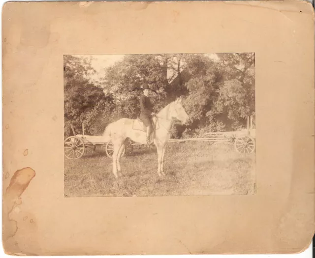 Großes CAB photo Feiner Herr auf einem Pferd - 1890er