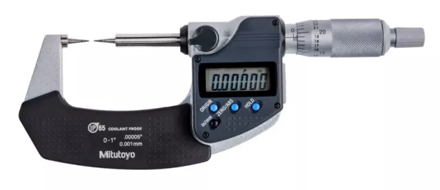 Mitutoyo 342-351-30 Digimatic Point Micrometer, 0-1"/0-25mm Range, .00005" *SH
