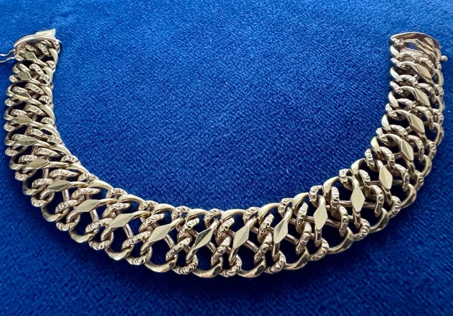 Bracelet Gourmette Vintage En Or 18 Carats - Maille Gourmette, 12 Grammes, 19.5 Cm, Occasion