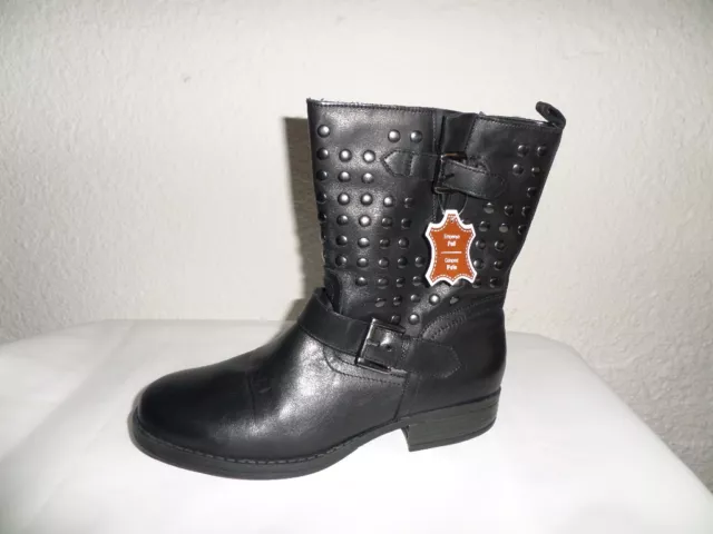 E  -  Magnifiques Bottines Fantaisies Cloutées Noires en Cuir Câble Pointure 40