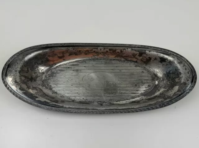 Antique Vintage Homan Mfg Company Quadruple Silver Plate Serving Tray Dish