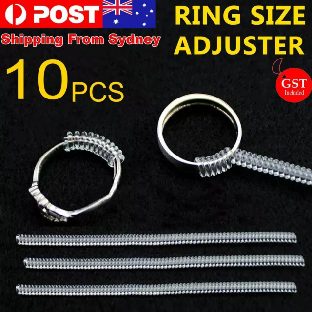 10pcs Ring Size Adjuster Reducer Spiral Invisible Snugs Guard Resizer Jewellery
