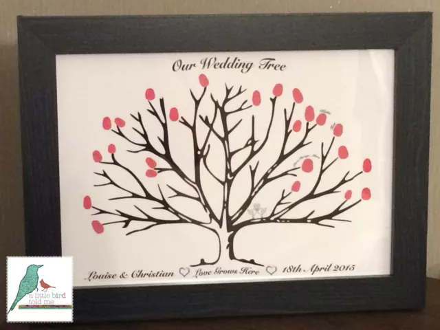Personalised Wedding Christening Birthday Fingerprint Tree Guest Book -  DIGITAL
