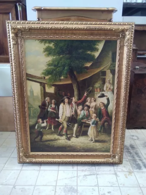 Grande quadro del 900 dipinto olio su tela