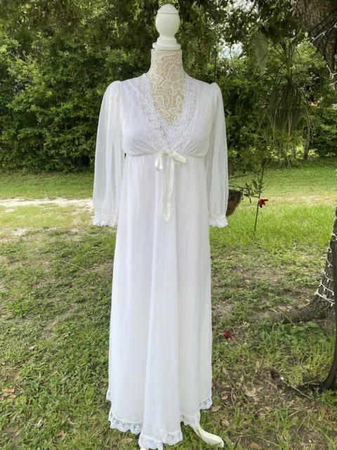 SHADOWLINE VINTAGE 80’S Peignoir Boudoir Chiffon And Lace Gown And Robe ...