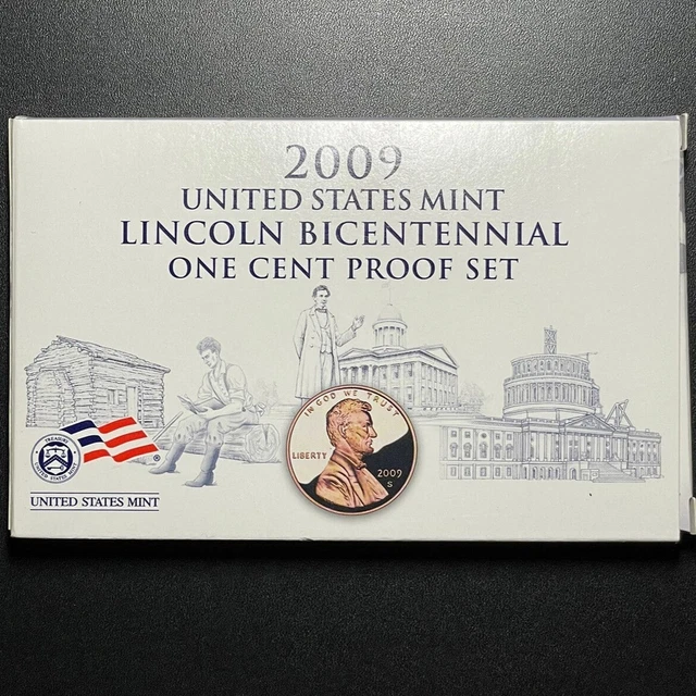 2009 S  U.S. Mint Lincoln Bicentennial One Cent Proof Set—four coins in OGP, COA