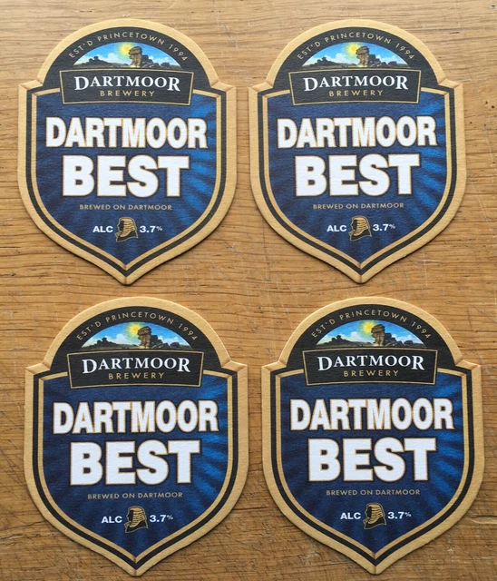4 x Bier Pub Untersetzer Matte DARTMOOR Brauerei Dartmoor Best