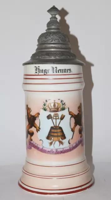 Antiguo Jarra de Gremio Böttcher Krug Panadería Reservista Cerveza Artesanía