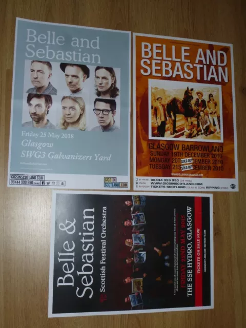 Belle And Sebastian  Collection of Scottish tour Glasgow concert gig posters x 3