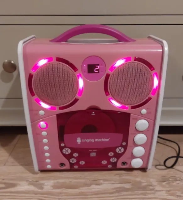 Singing Machine SML-383P Pink Portable CD Karaoke Player