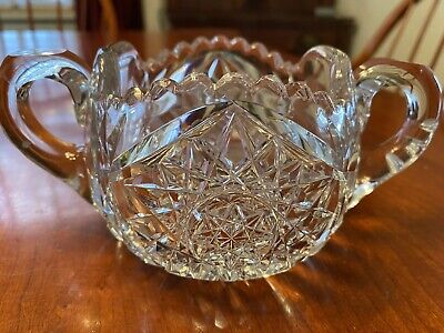 Antique American Brilliant Cut Crystal Sugar Bowl
