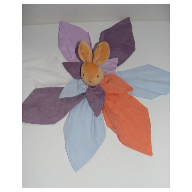 Doudou plat lapin fleur pétales Calice TAKINOU - 2225