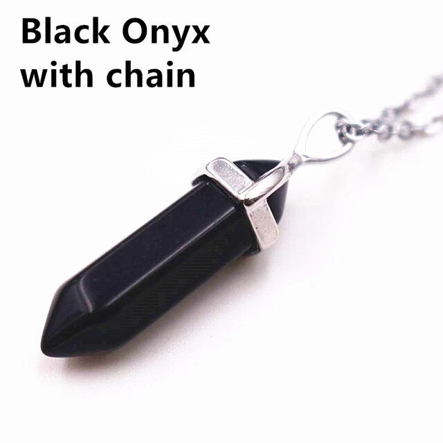 Crystal Necklace Gemstone Pendant Natural Chakra Stone Energy Healing with Chain 4