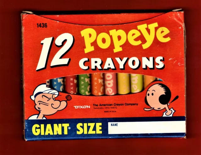 1958 Popeye The Sailor Man Color Crayons King Features Cartoon Antique