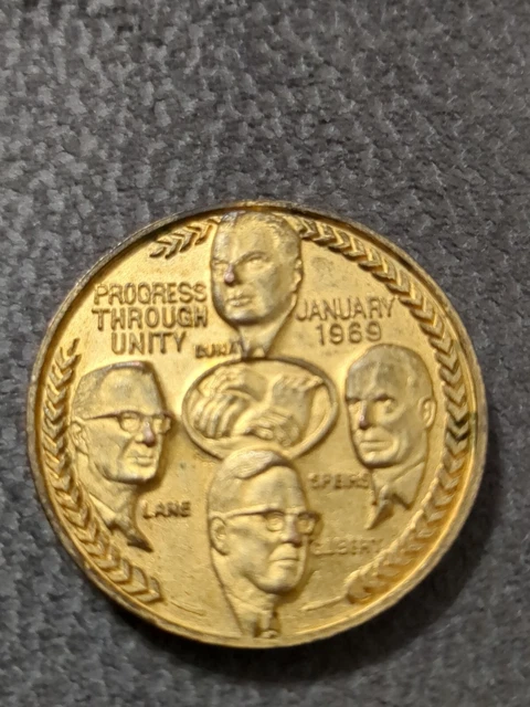1969 PROGRESS THROUGH Unity, United Transportation Union Coin/Token $10