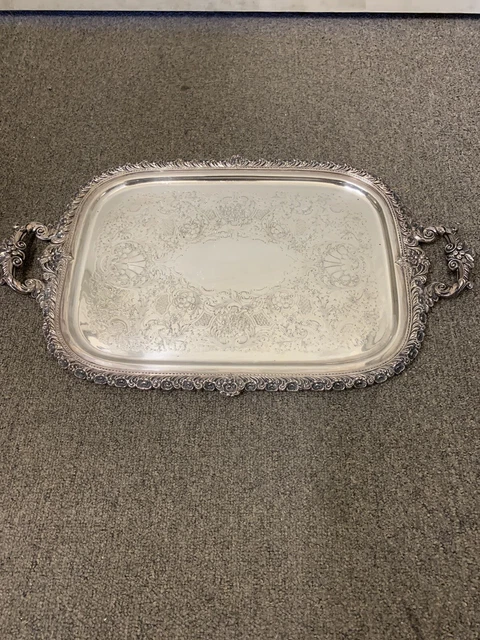 Gorgeous Wilcox silver plate IS Waiters Serving tray